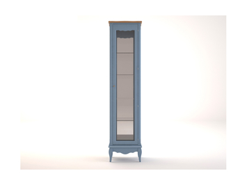 Голубой высокий шкаф Leontina для посуды