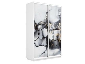 Шкаф-купе Экспресс 2-х дверный (Фото №1001 Абстракция серая)