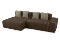 Угловой диван-кровать Hem (левый) коричневый