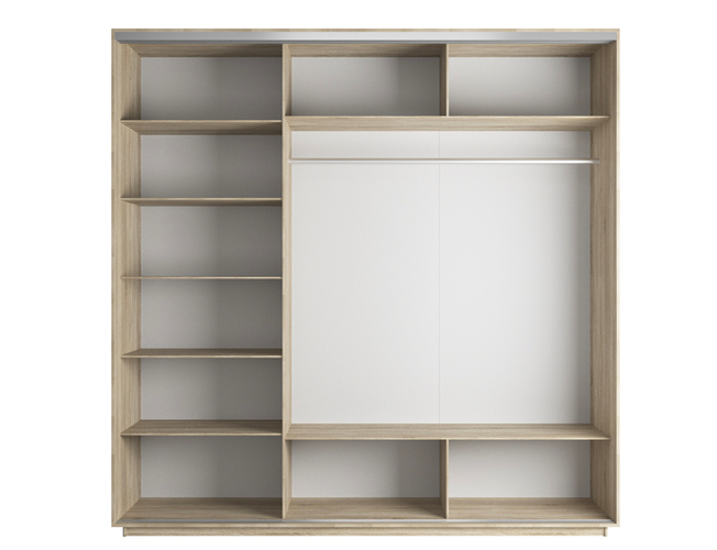 Шкаф-купе Экспресс 3-х дверный (Фото №1006 Абстракция оранжево-голубая), Сонома