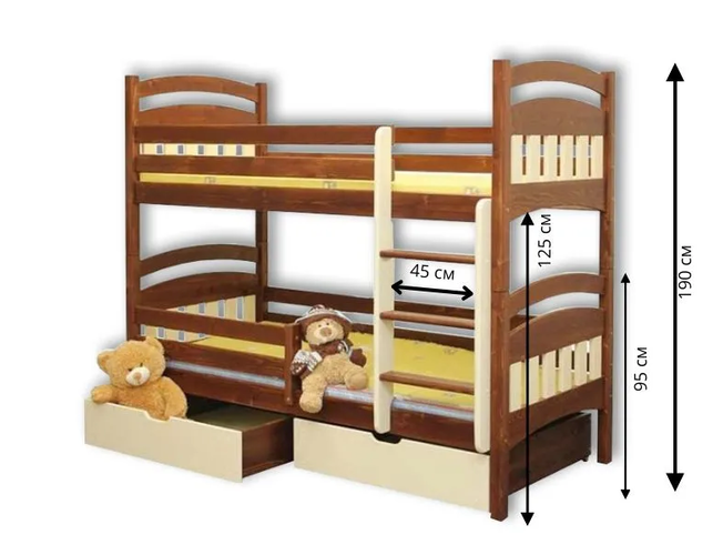 Двухъярусная кровать трансформер Велес Стелла Плюс с ящиками