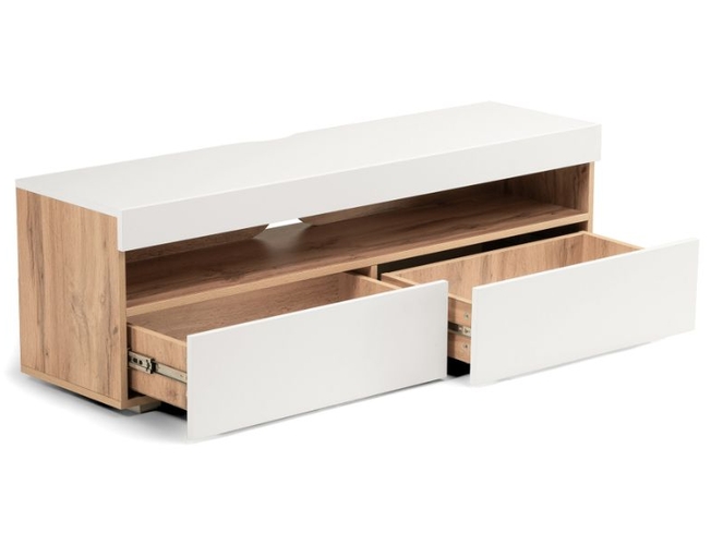 ТВ-тумба Альба дуб золотой (craft) / белый премиум (арт. 318793)