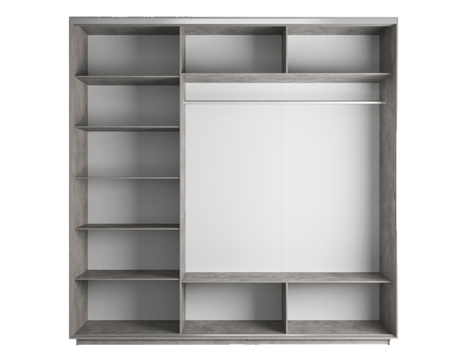 Шкаф-купе Экспресс Люкс 3-х дверный (Фото №1008 Ночная магистраль), Бетон