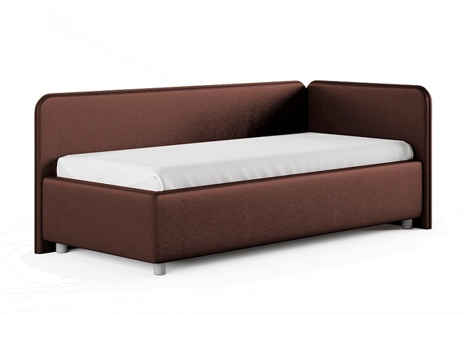 Кровать Capri L Сонум с подъемным механизмом, экокожа коричневый перламутр