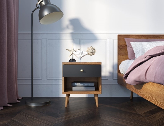 Тумбочка Berber с открытой полкой 33 принт (Арт BB33/Print_33)