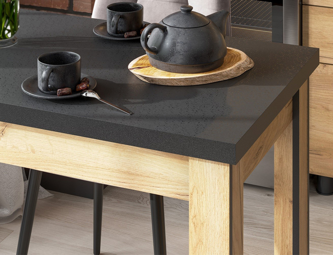 Стол обеденный Аризона (Дуб Золотой/черный)