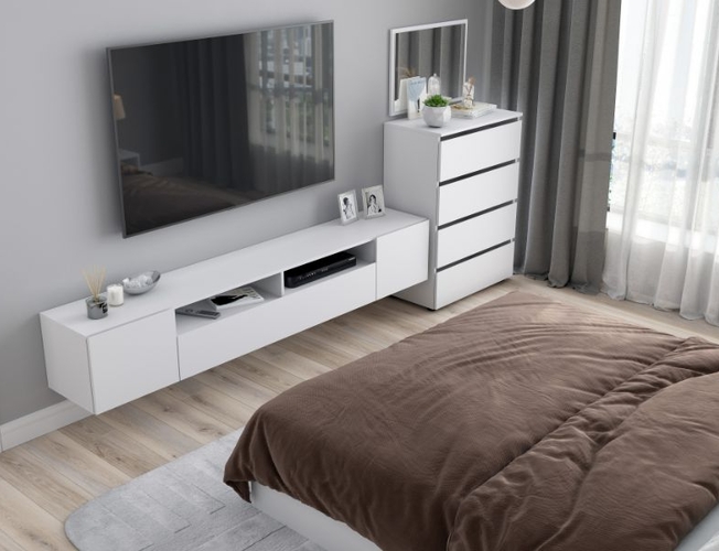 ТВ-Тумба Валенсия белый текстурный (арт. 536239)