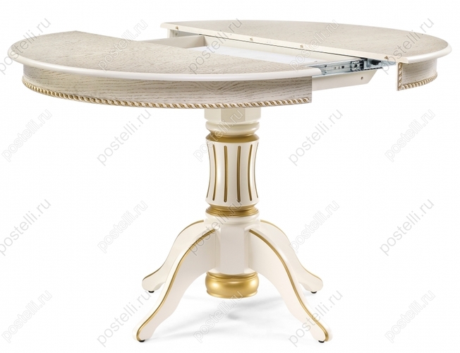 Обеденный стол Павия 100 крем с золотой патиной (Арт. 450818)